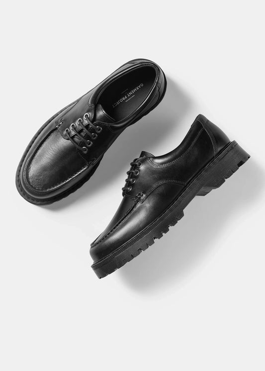 Pete Moc Toe - Black Leather