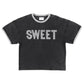 T-shirt w/ short sleeves | Faded black w/ "sweet" print