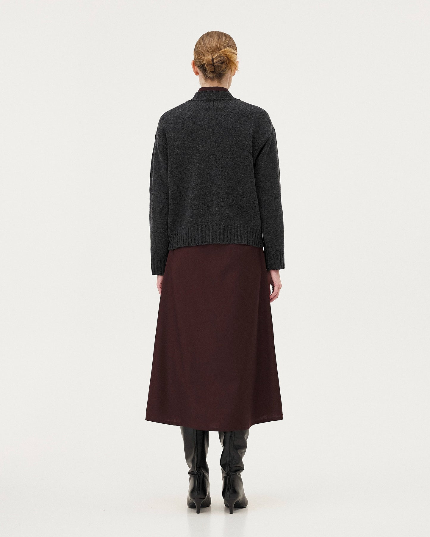 Pull col rond Miwa - Anthracite