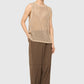 Sand pleated trousers