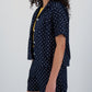 Cocktails for the Girls shirt - Japanese Polka dot navy