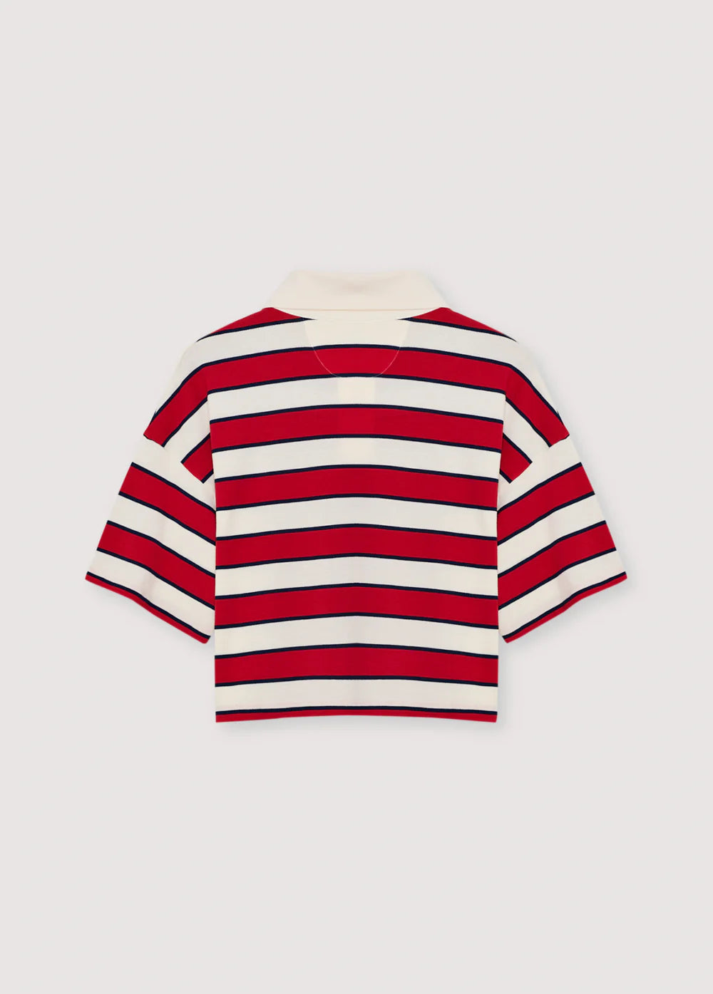 Acacia Woman Polo - Tulip Red & Midnight Stripes
