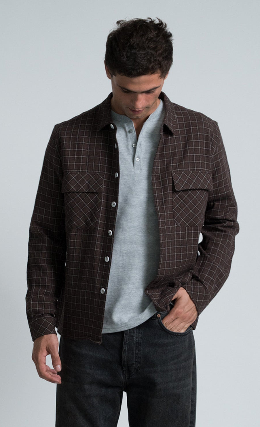 Chemise Ronny - Quadri Marrone