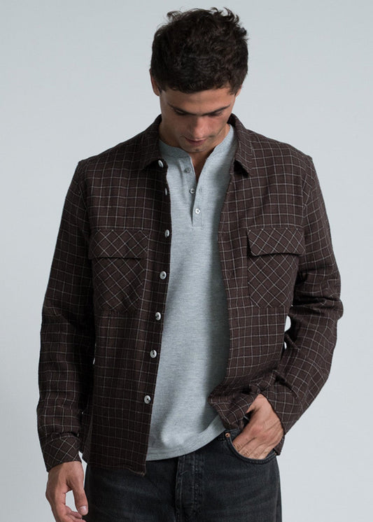 Chemise Ronny - Quadri Marrone