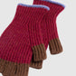 No Fingers in there Ribbed Gloves - Cherry Glow