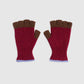 No Fingers in there Ribbed Gloves - Cherry Glow