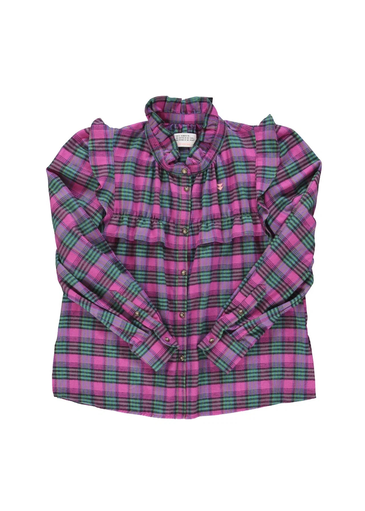 Shirt | Fuschia & green checkered