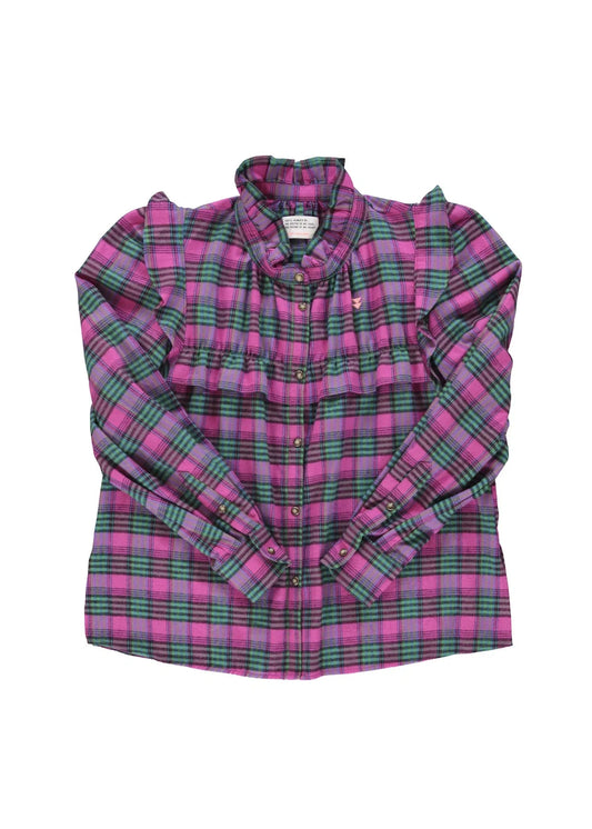 Shirt | Fuschia & green checkered