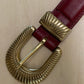 Ceinture cuir bordeaux boucle western 94985BR