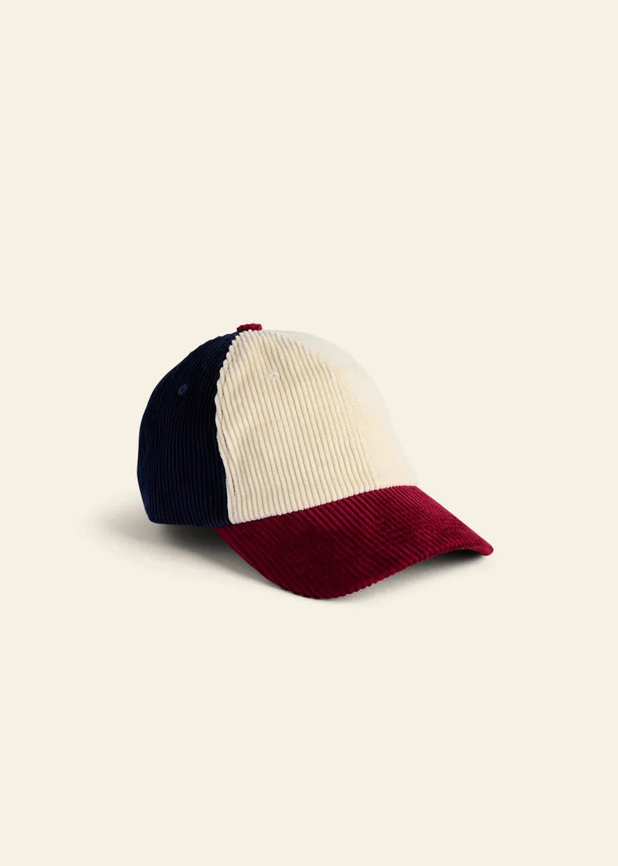 Casquette velours - Bordeaux ecru navy