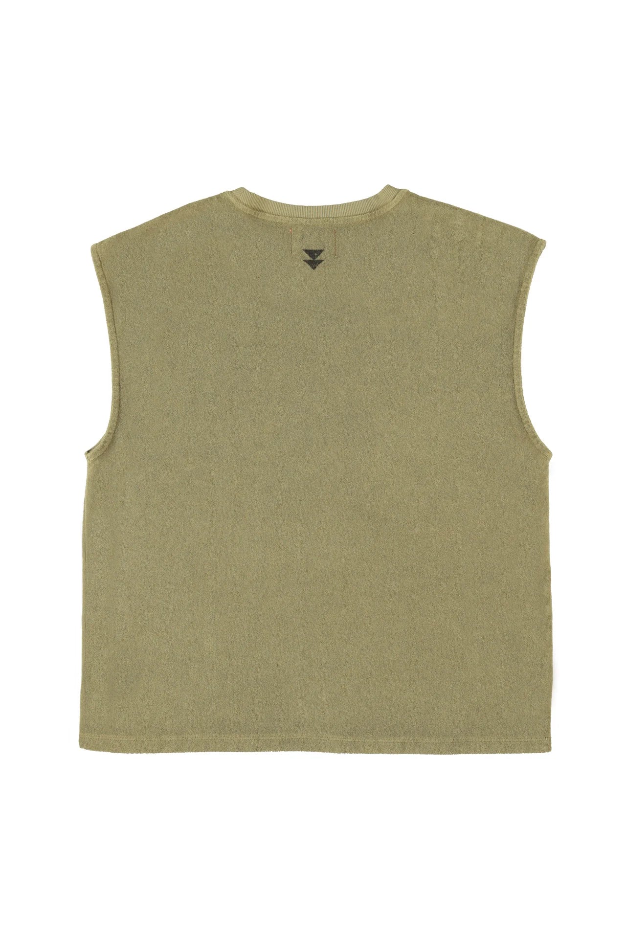 Sleeveless t-shirt w/ round neck | Army green w/ "13" print