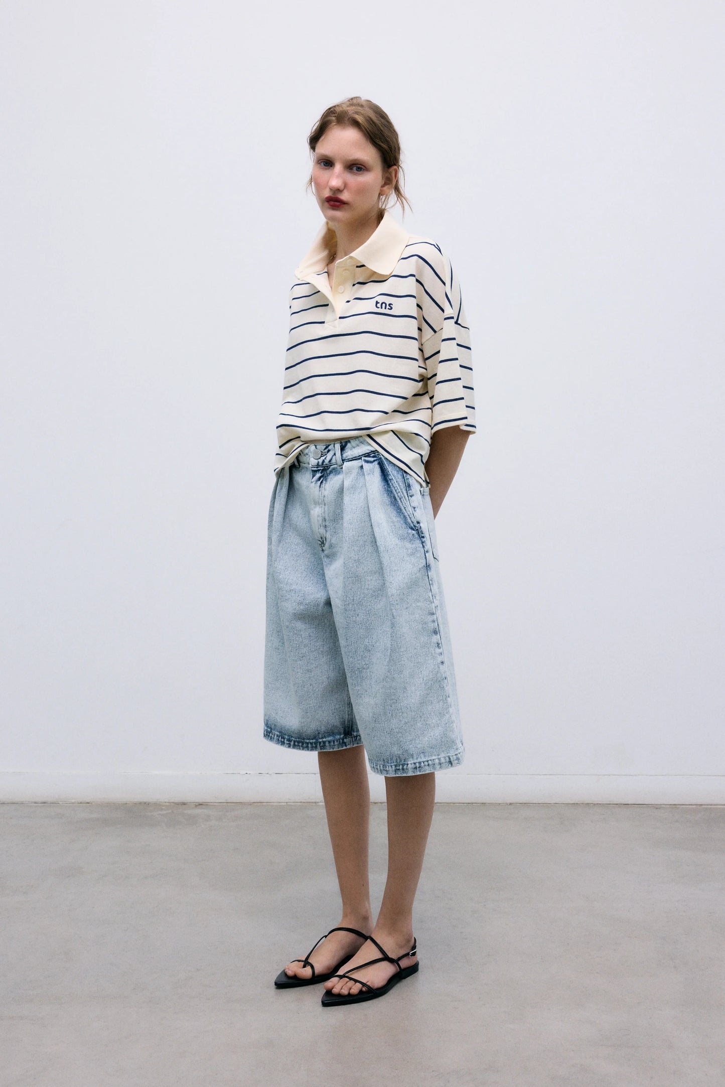 Acacia Woman Polo - Ecru Stripes