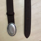Ceinture daim chocolat boucle plate 94975AS
