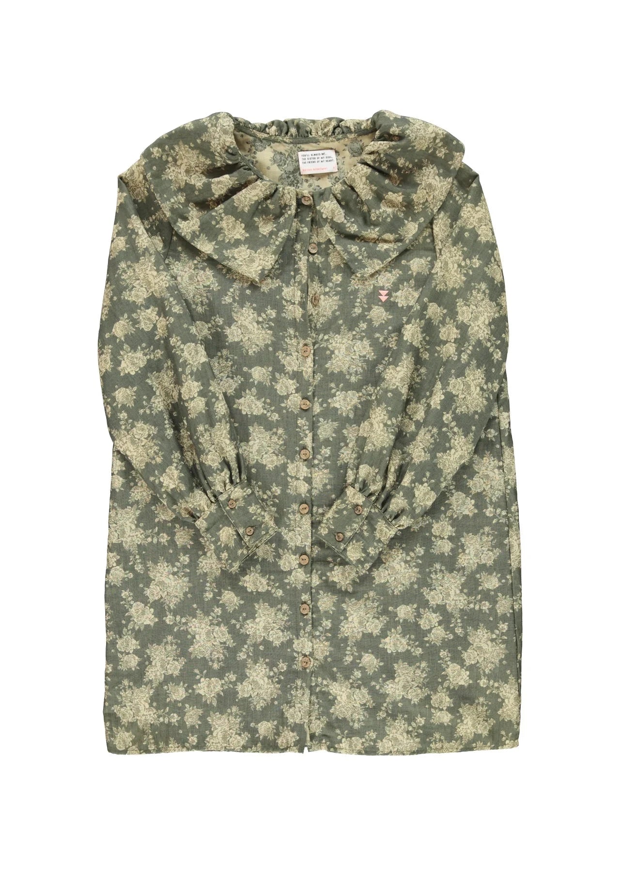 Short dress | Green w/ floral jacquard
