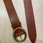 Ceinture cuir havane boucle Ovale 94703BR