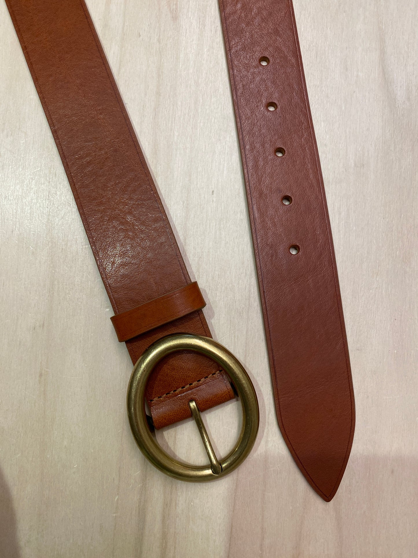 Ceinture cuir havane boucle Ovale 94703BR