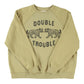 Fitted sweatshirt | Kakhi w/ "double trouble" print