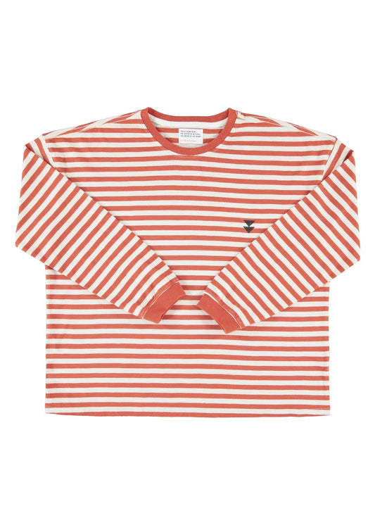 Long sleeve | Red & ecru stripes