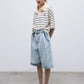 TNS Denim Woman Bermuda - Bleach Denim
