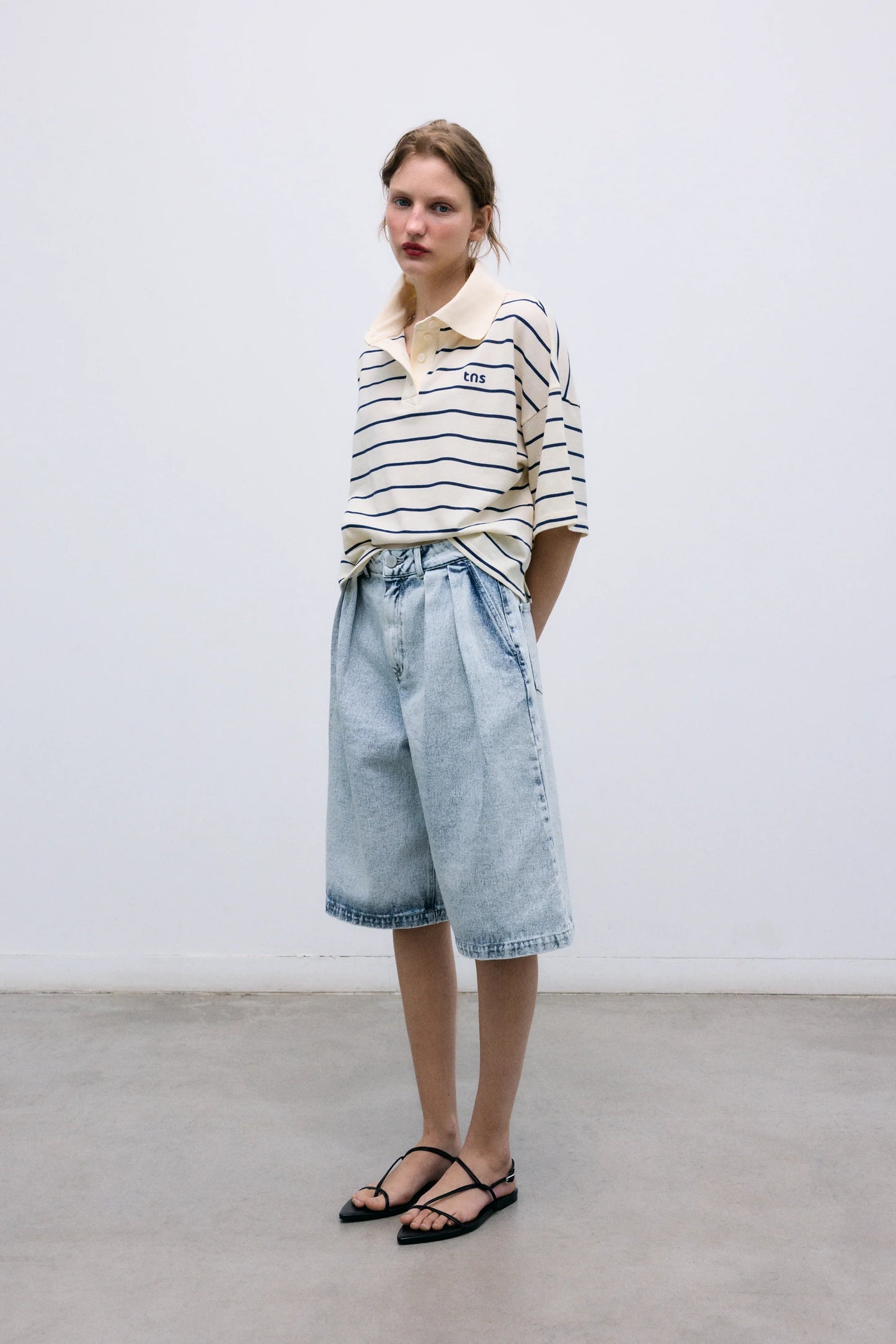 TNS Denim Woman Bermuda - Bleach Denim