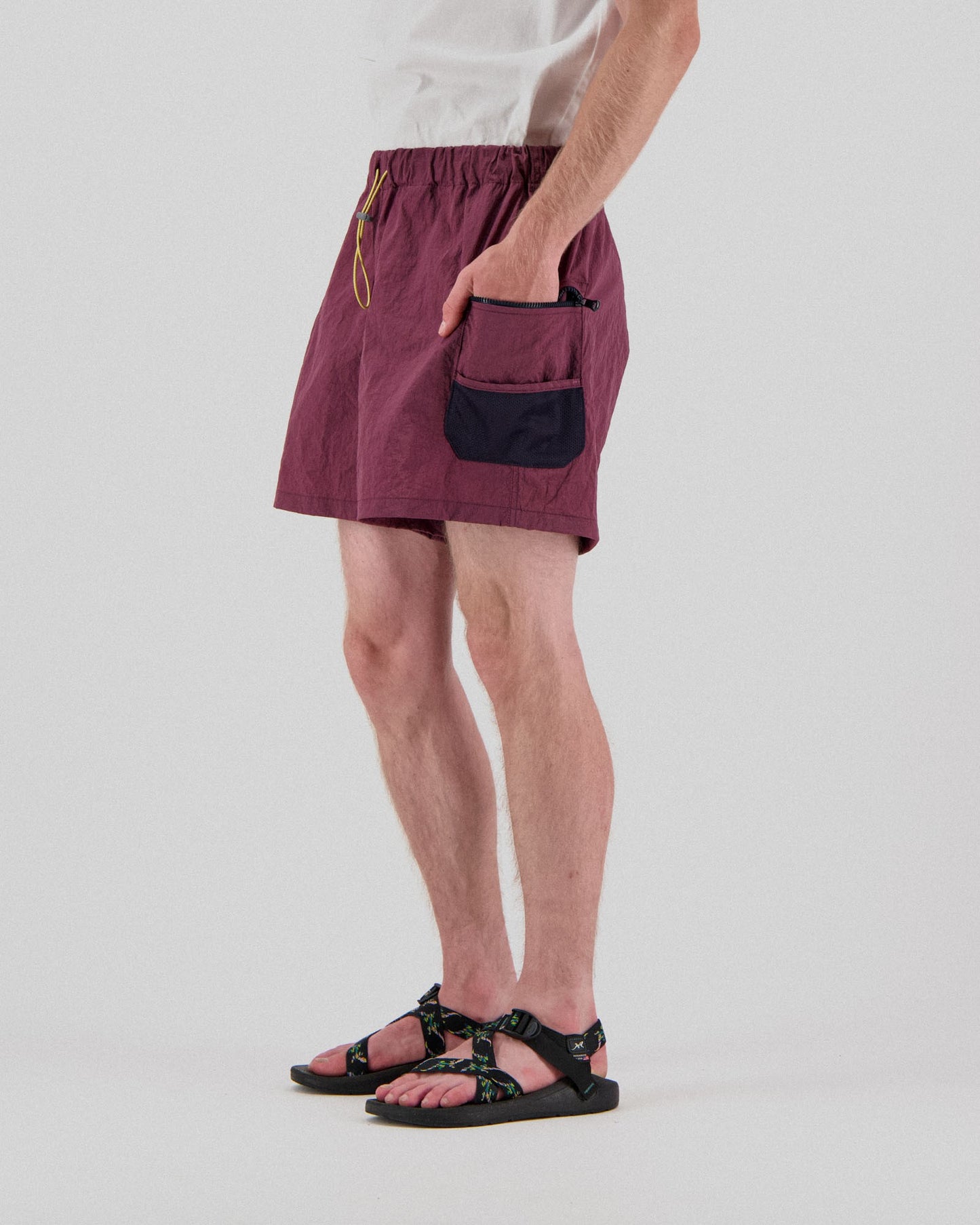 Outer Shorts - Grungy Japanese Nylon Burgundy