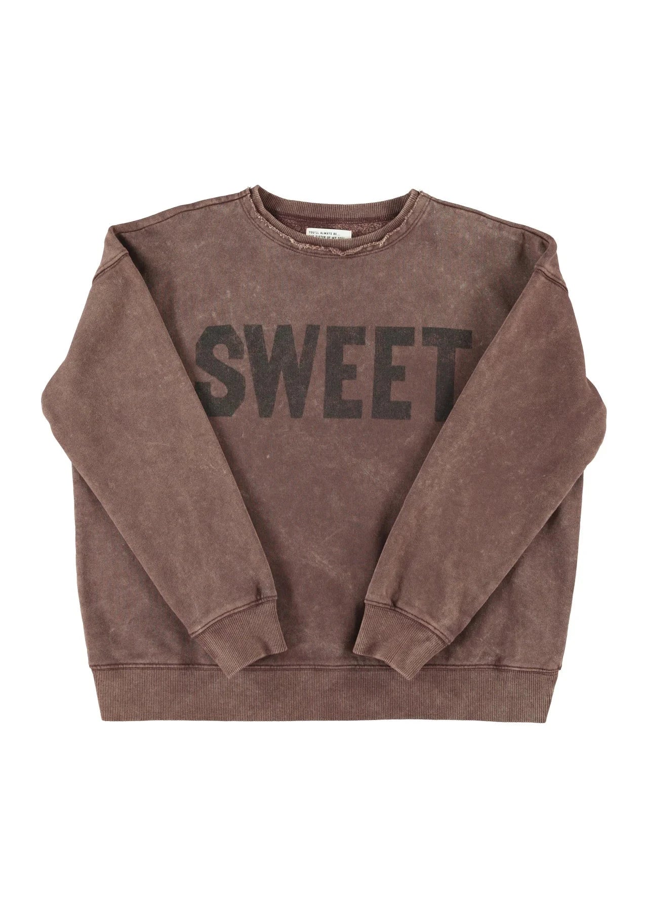 Sweatshirt | Fadded brown w/ "sweet" print