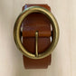 Ceinture cuir havane boucle Ovale 94703BR