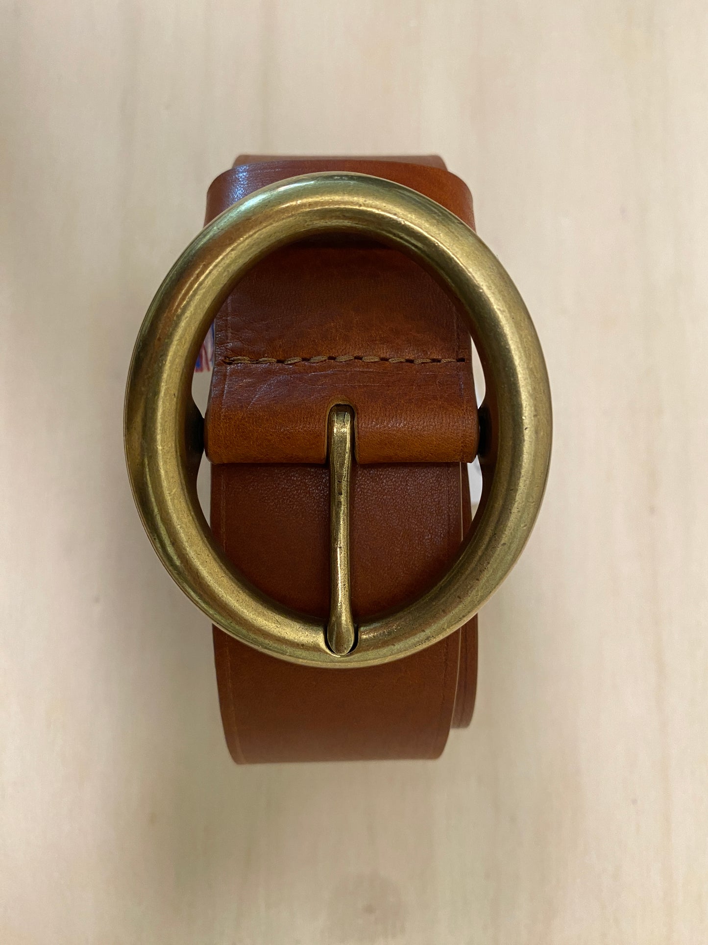 Ceinture cuir havane boucle Ovale 94703BR