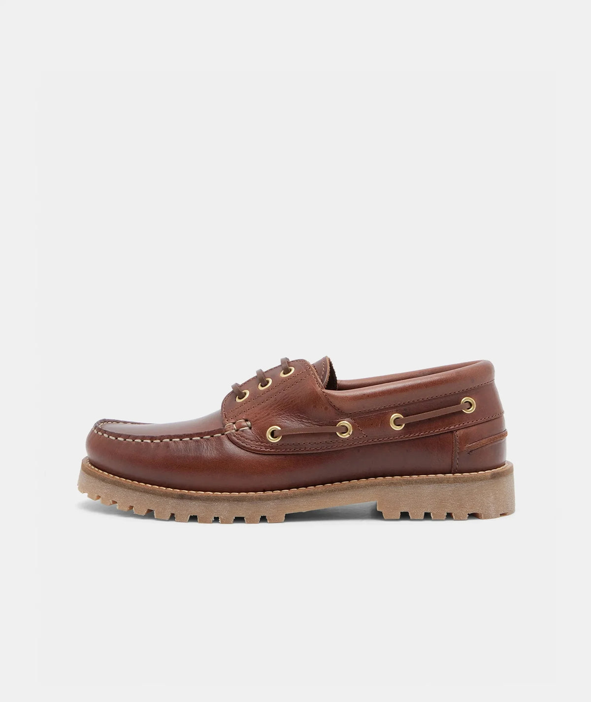 Ollie Boat Shoe - Brown Leather