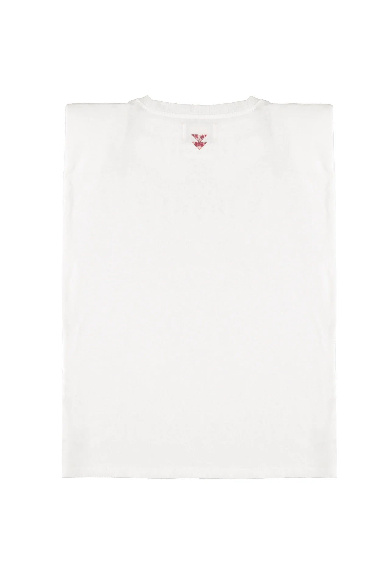 Sleeveless t-shirt w/ shoulder pads Ecru w/ « double trouble » Print