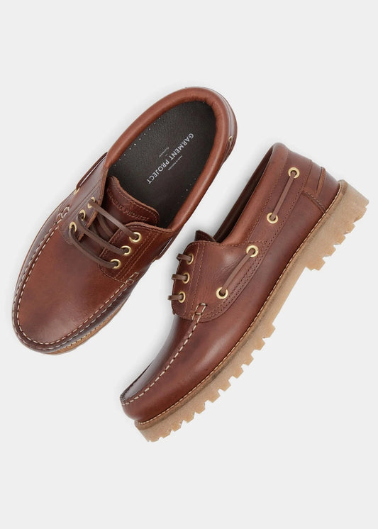 Ollie Boat Shoe - Brown Leather