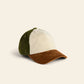 Casquette velours - Camel, écru et vert
