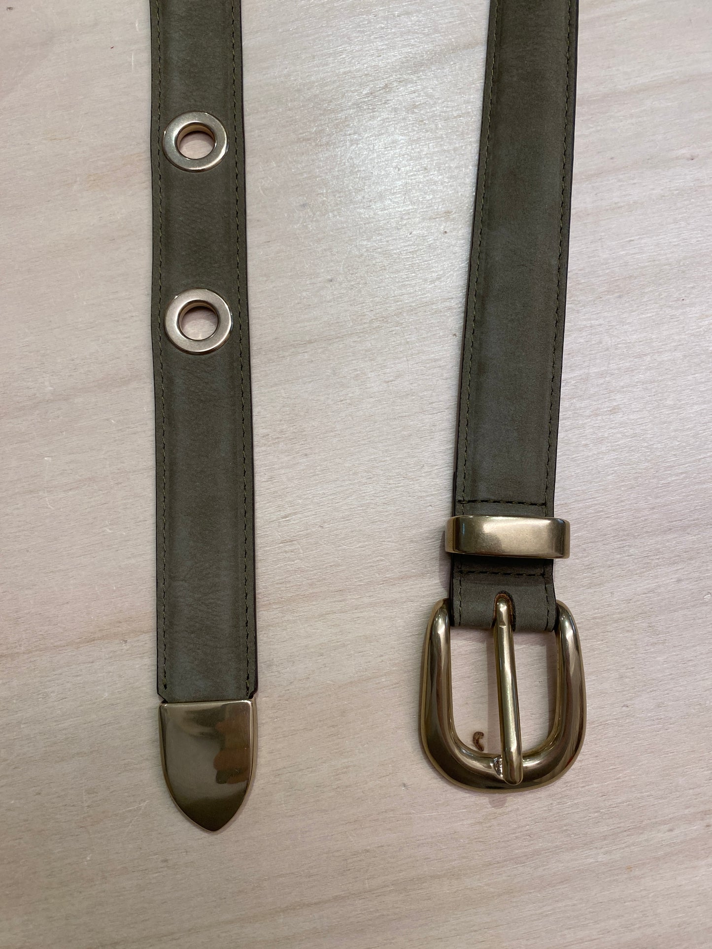 Ceinture Army - daim kaki œillets 94965BR