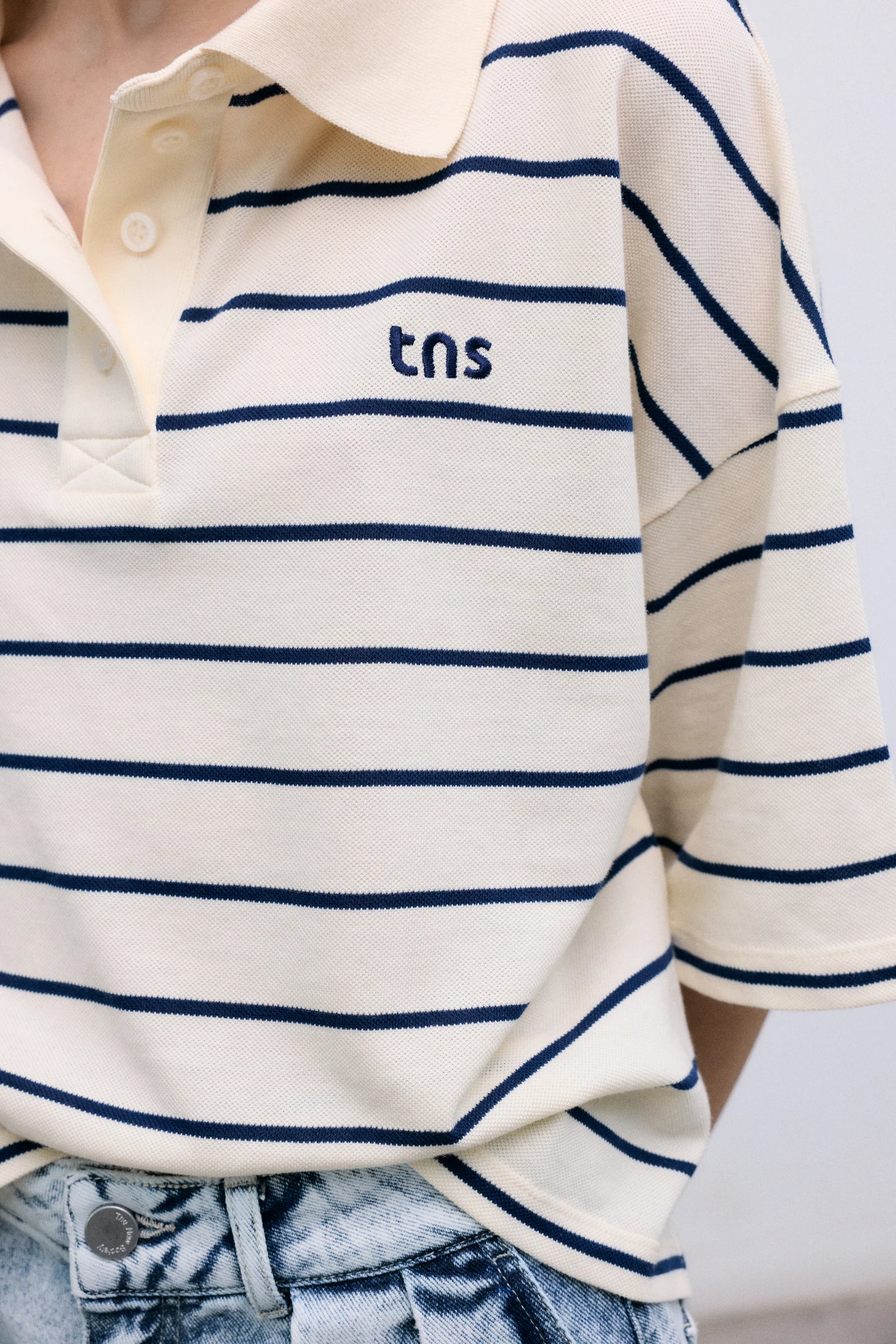 Acacia Woman Polo - Ecru Stripes