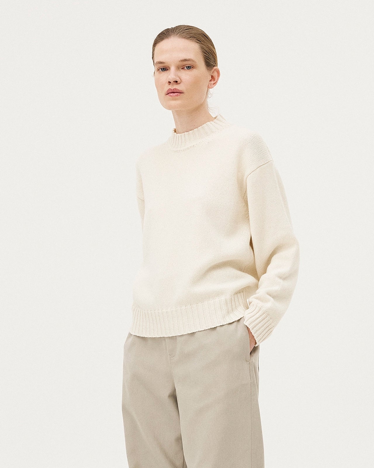 Pull col rond Miwa - Écru