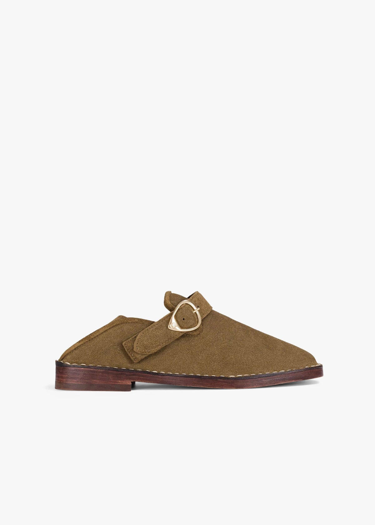 Slipper-mule Lucca - cuir suédé kaki