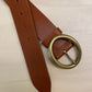 Ceinture cuir havane boucle Ovale 94703BR