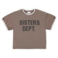 T-shirt w/ short sleeves | Brown w/ "sisters dept" print