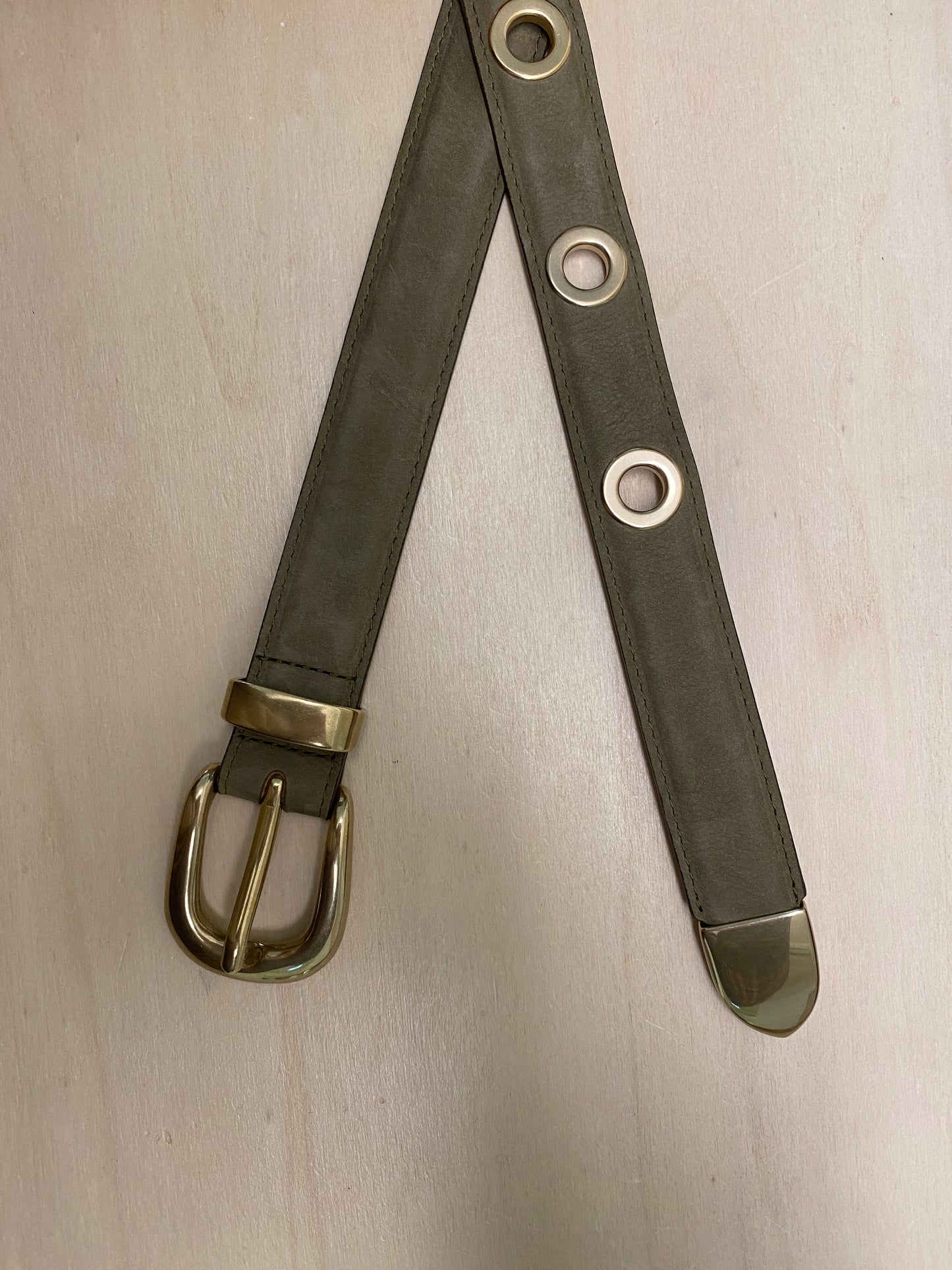 Ceinture Army - daim kaki œillets 94965BR