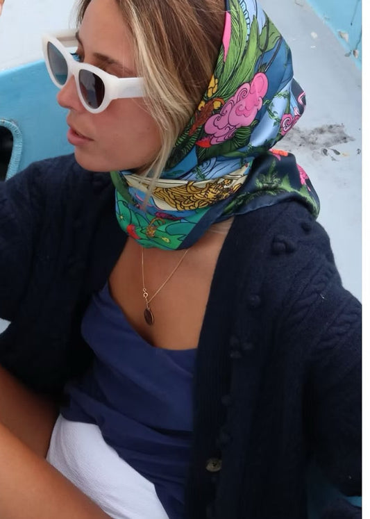 Foulard Noodle Land - Bleu marine