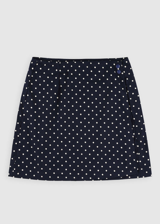 Safe Skirt - Japanese Polka Dots Navy