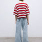 Acacia Woman Polo - Tulip Red & Midnight Stripes