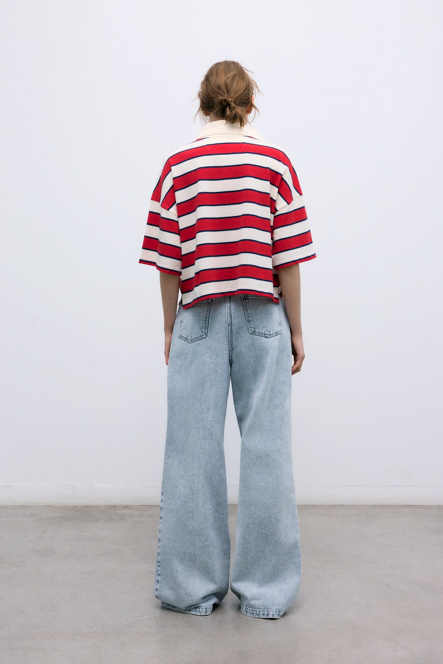 Acacia Woman Polo - Tulip Red & Midnight Stripes