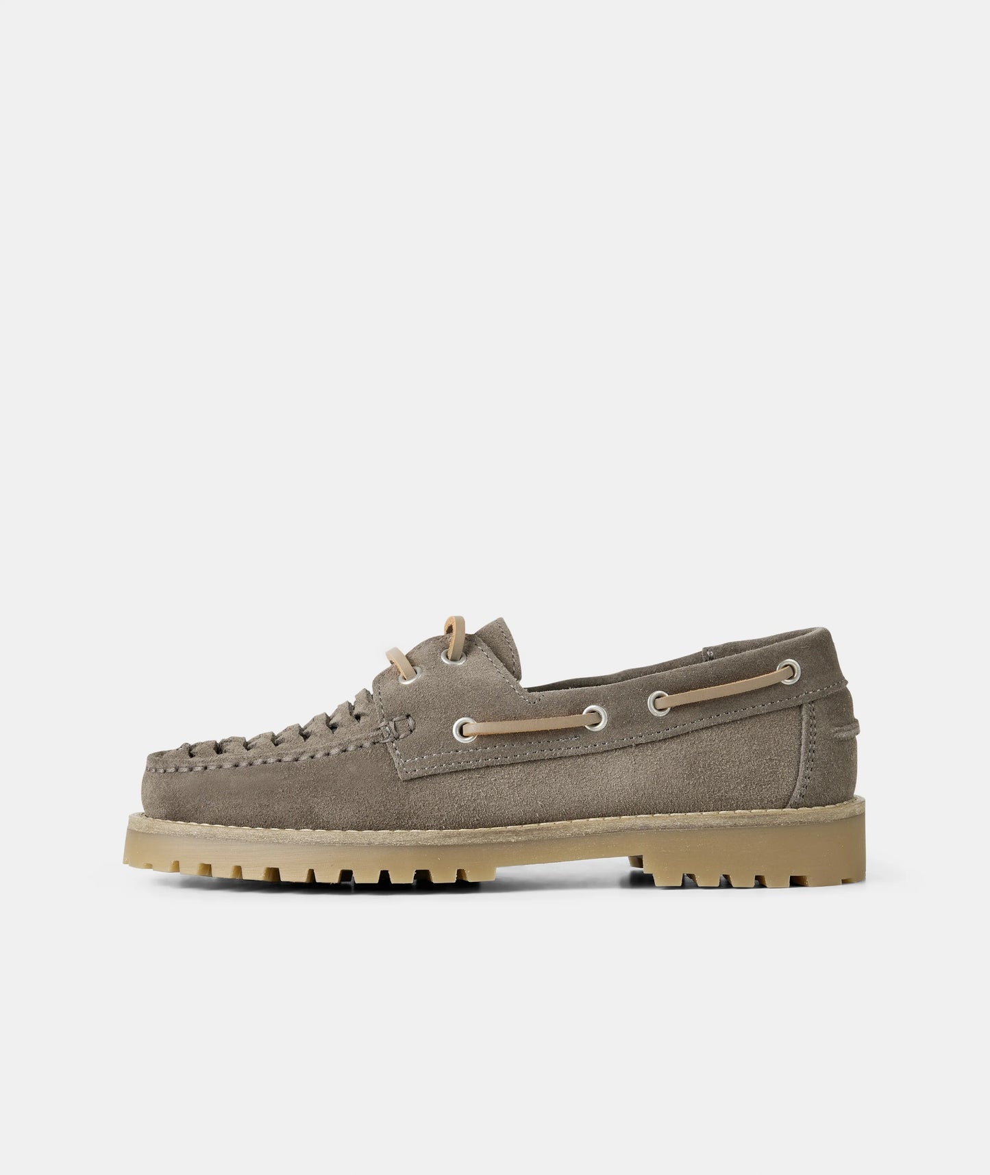 Ollie Boat Shoe - Truffle Suede Braided