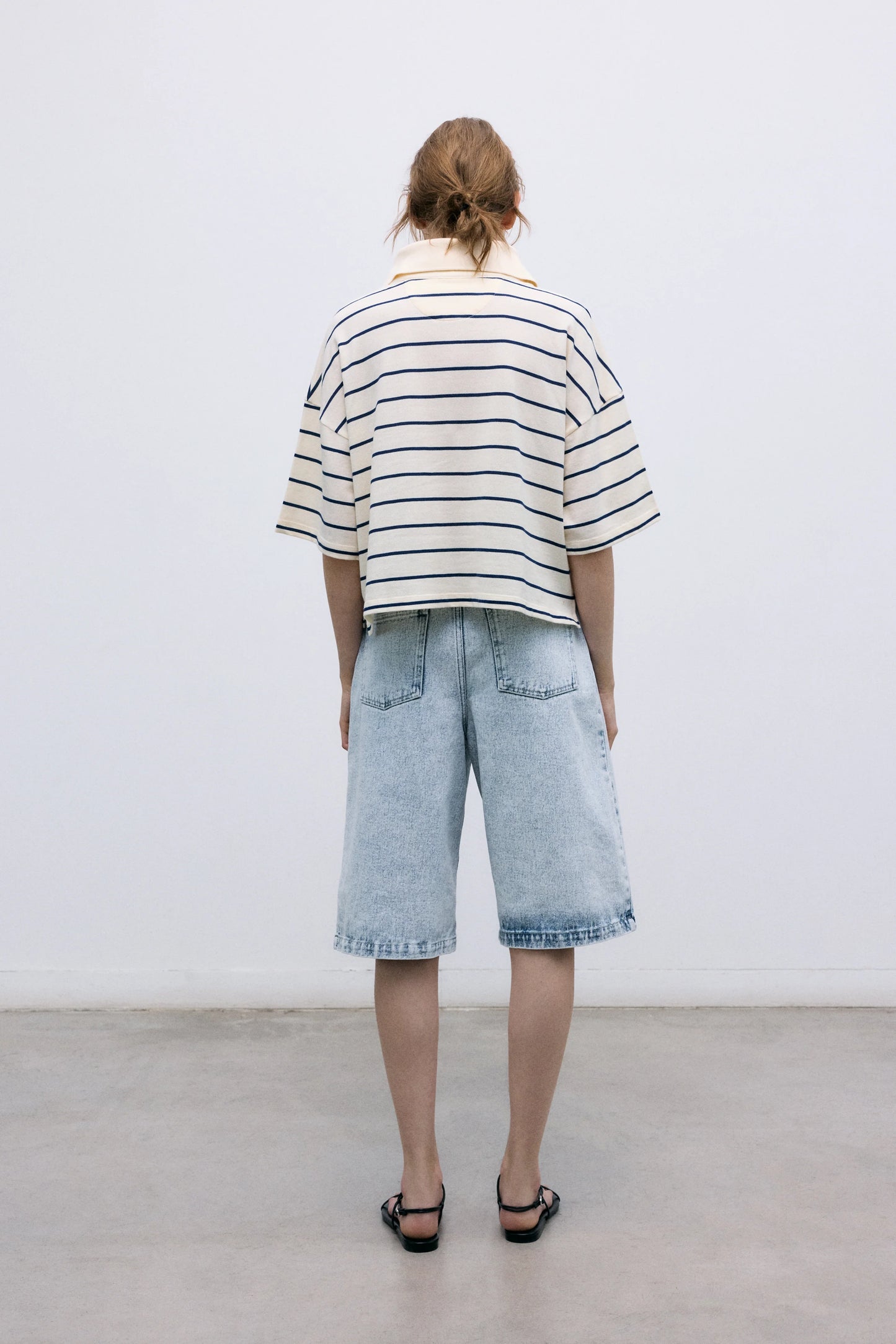 Acacia Woman Polo - Ecru Stripes