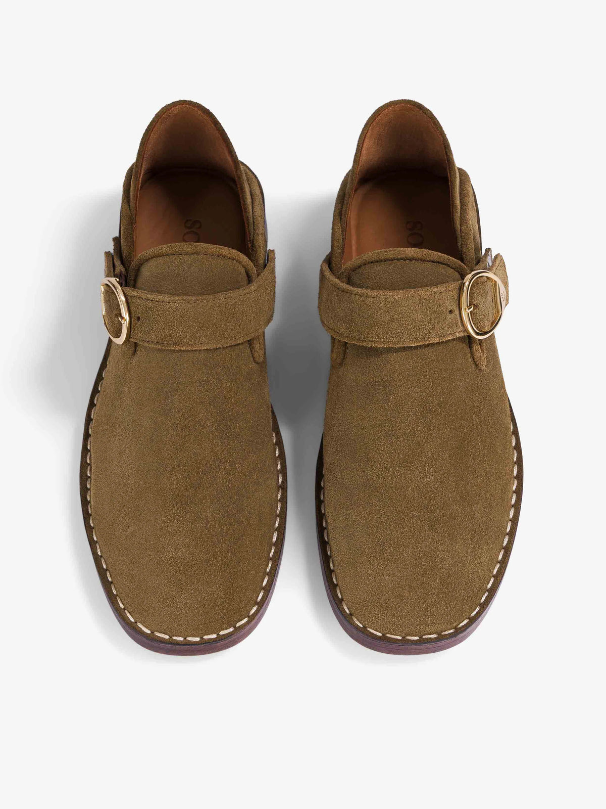 Slipper-mule Lucca - cuir suédé kaki