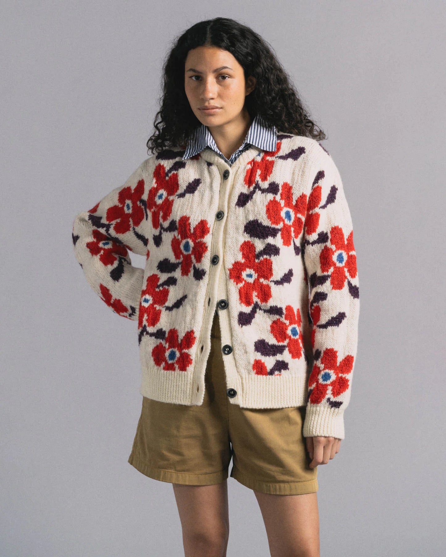 Cardigan Flower in Space - Cherry