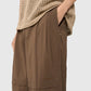 Sand pleated trousers