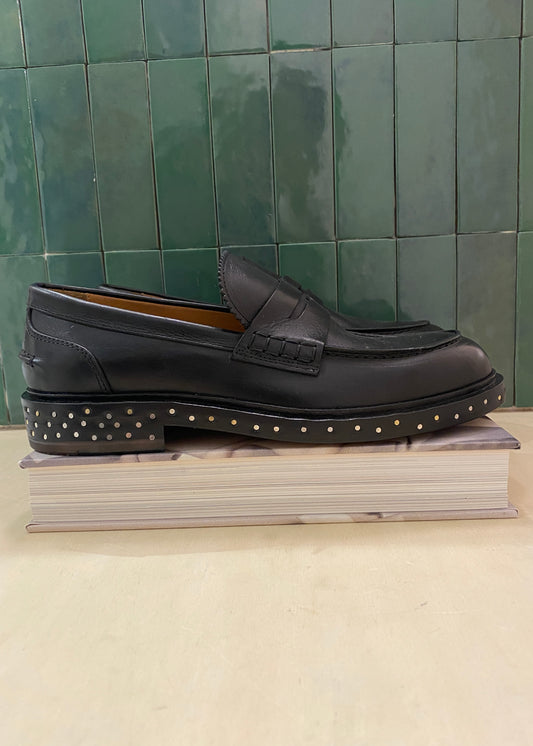 Mocassins noir semelle clous