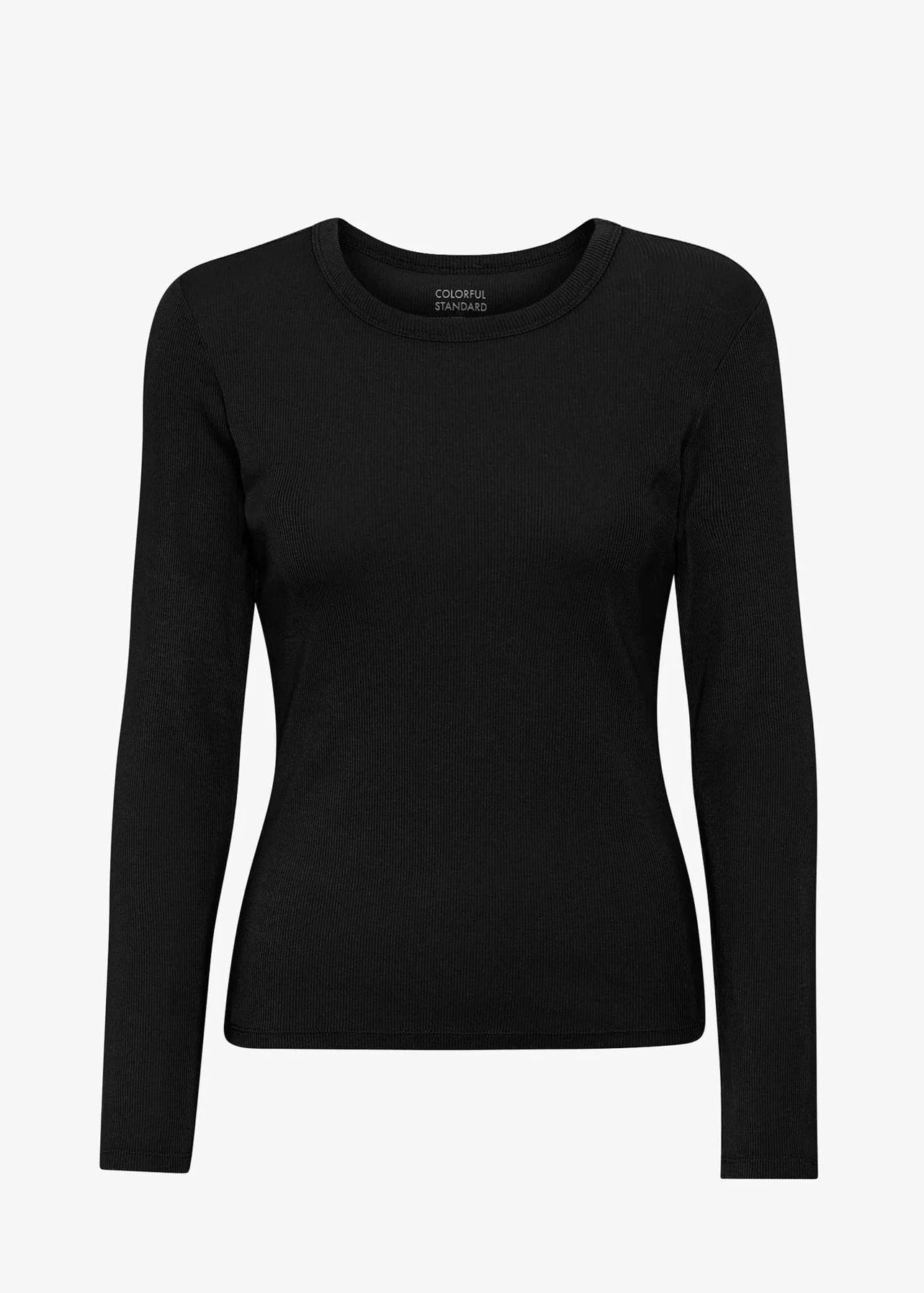 Organic rib ls t-shirt deep black